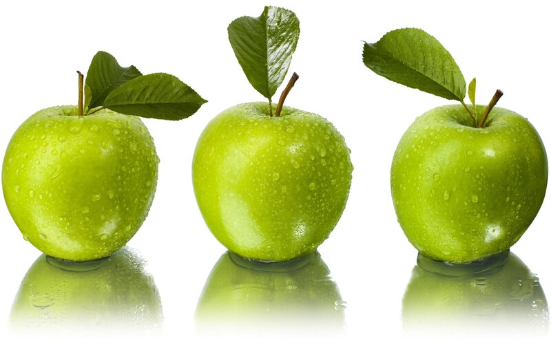 Three Green Apples — Clean, Photograph