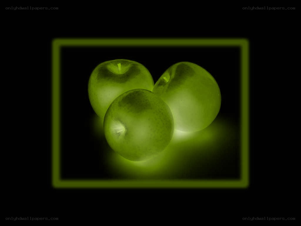 three green apples in frame