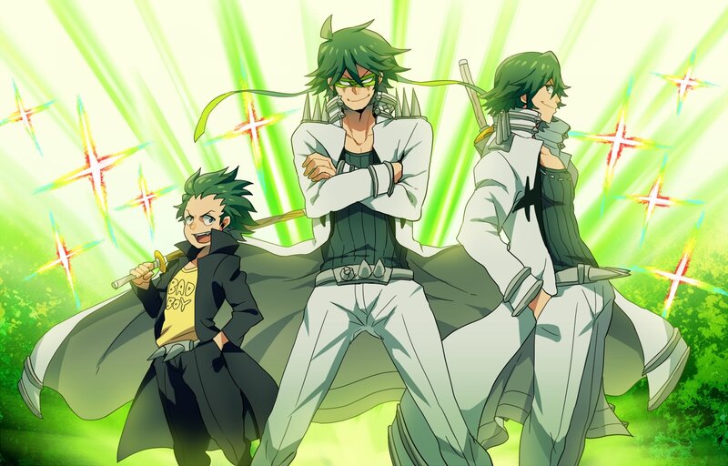 Three Green-haired Characters