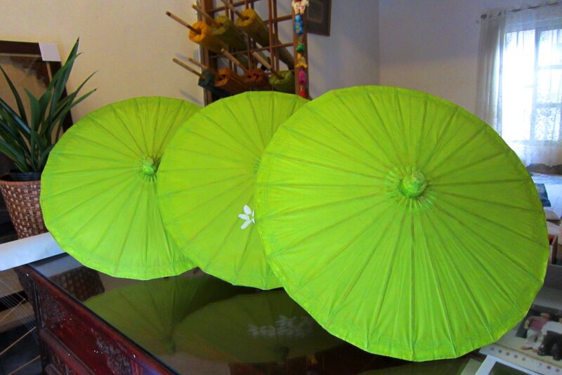 Three Green Parasols