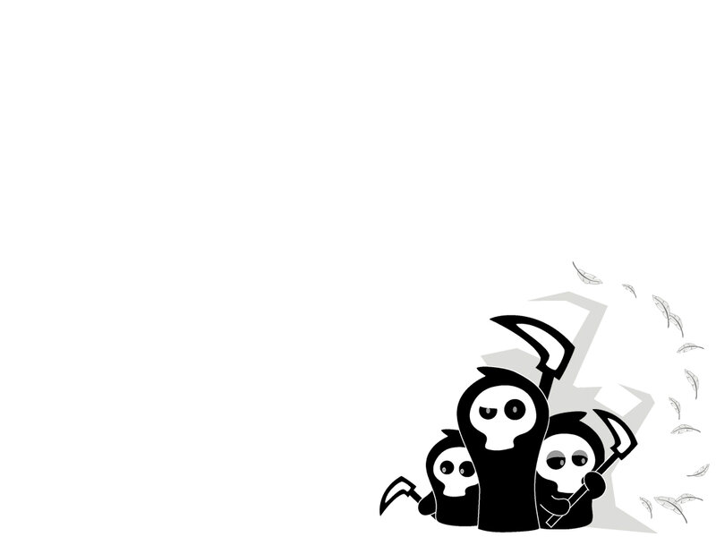 Three Grim Reapers — Black, Playful