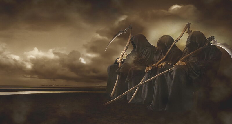 Three Grim Reapers — Brown