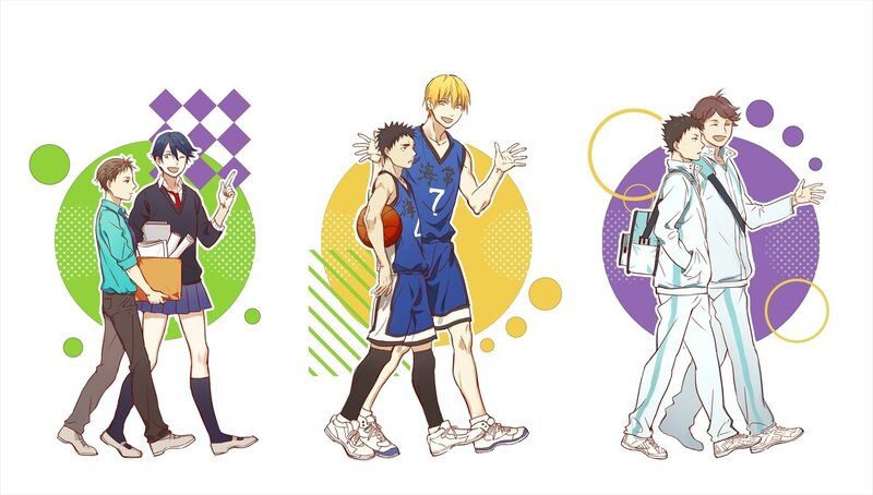 Three Groups of Male Anime Characters