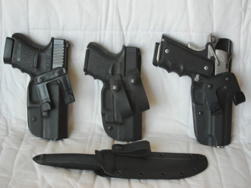 Three Handguns and a Knife