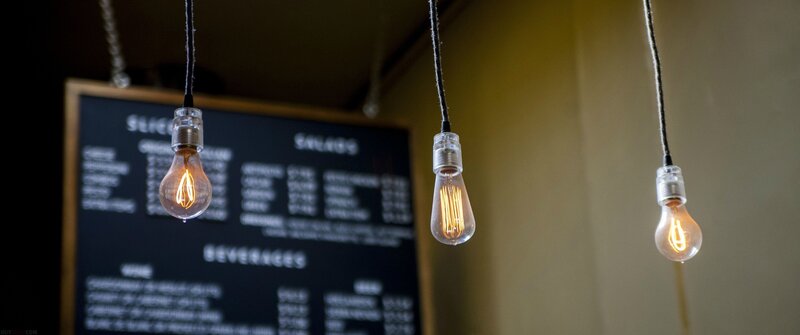 Three Hanging Light Bulbs
