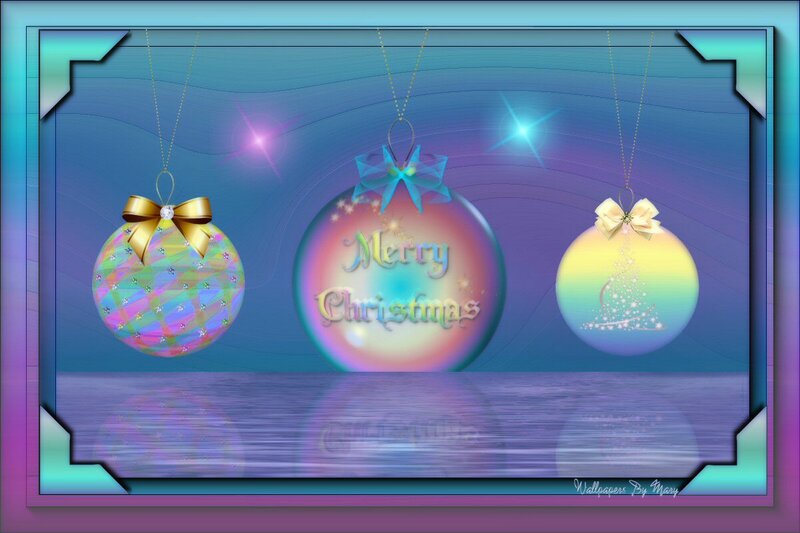 Three Hanging Ornaments — Blue