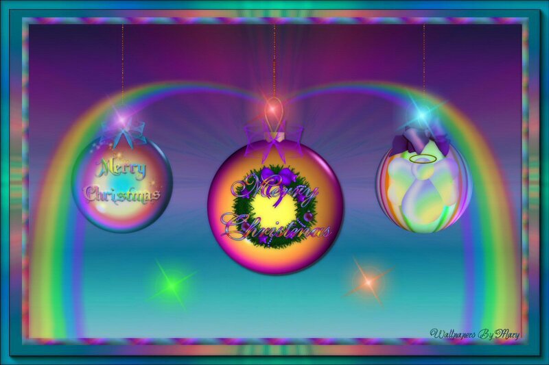 Three Hanging Ornaments — Purple