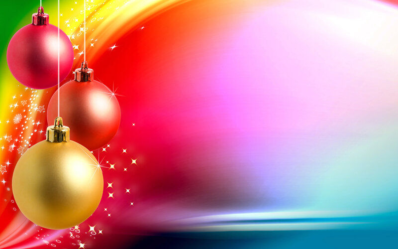 Three Hanging Ornaments — Red, Festive, Digital Art