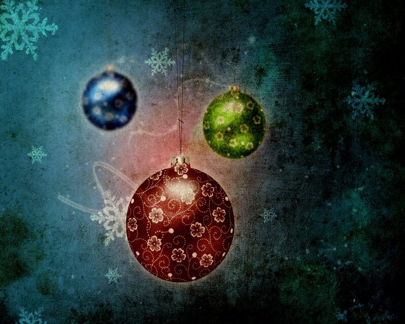 Three Hanging Ornaments — Red, Festive
