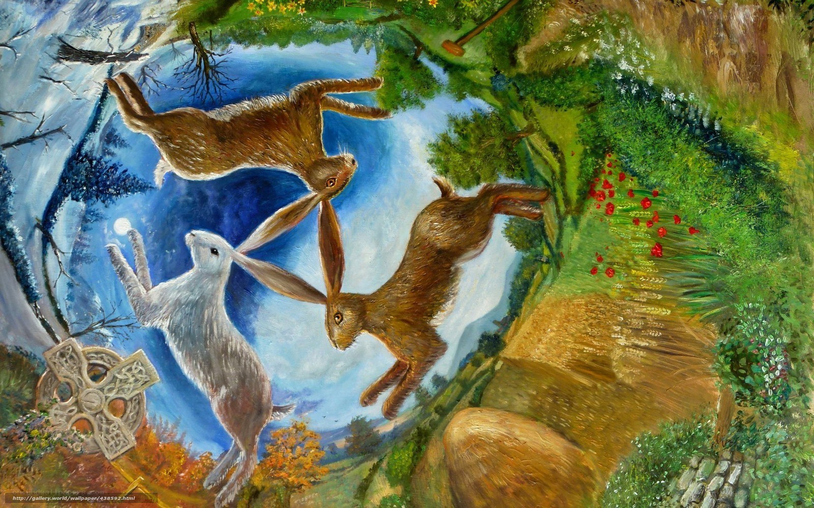 Three Hares in a Circle