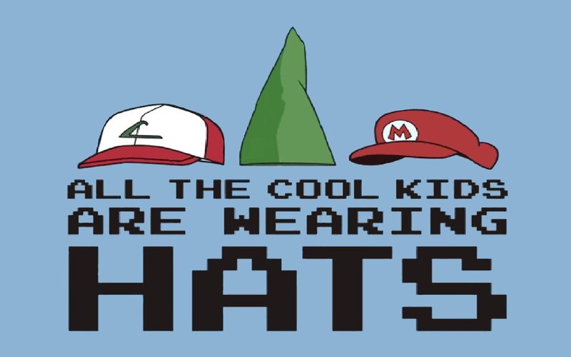 Three Hats on Blue