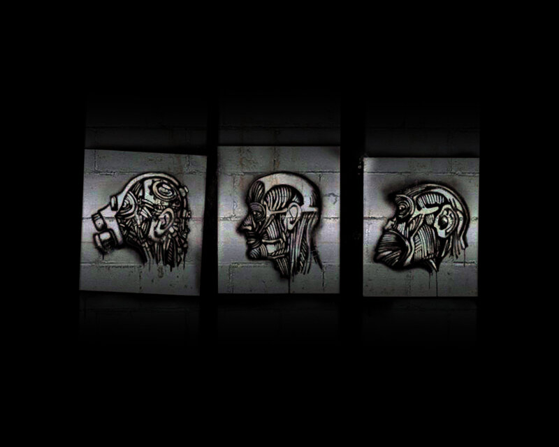 Three Head Sculptures