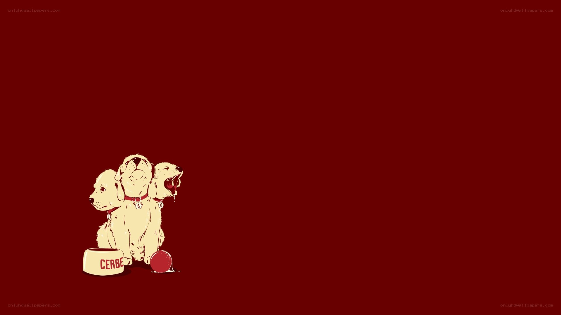 Three-headed dog illustration
