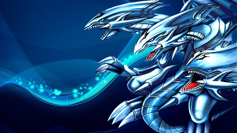Three-headed Dragon — Blue, Dramatic, Digital Art