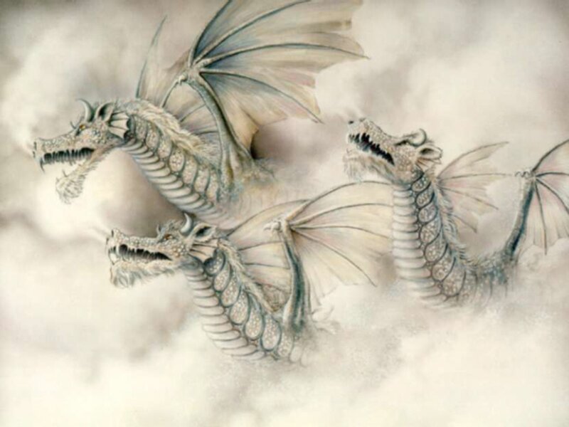Three-headed Dragon — White, Dramatic
