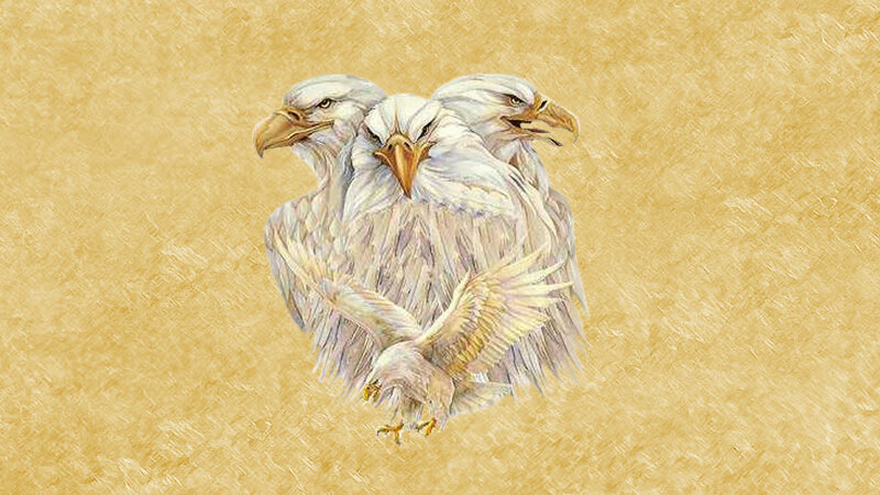 Three-headed eagle artwork