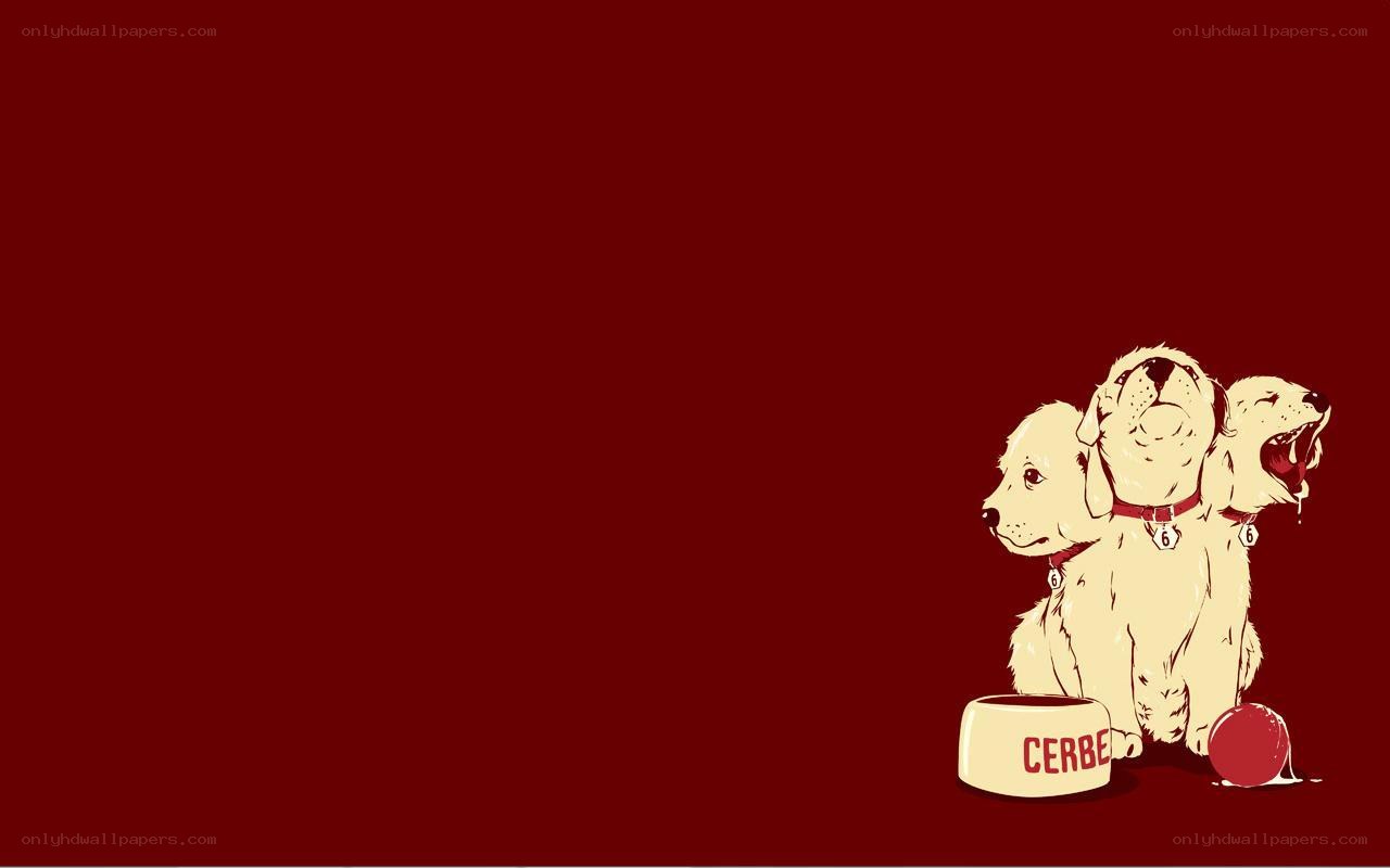 Three-headed puppy illustration