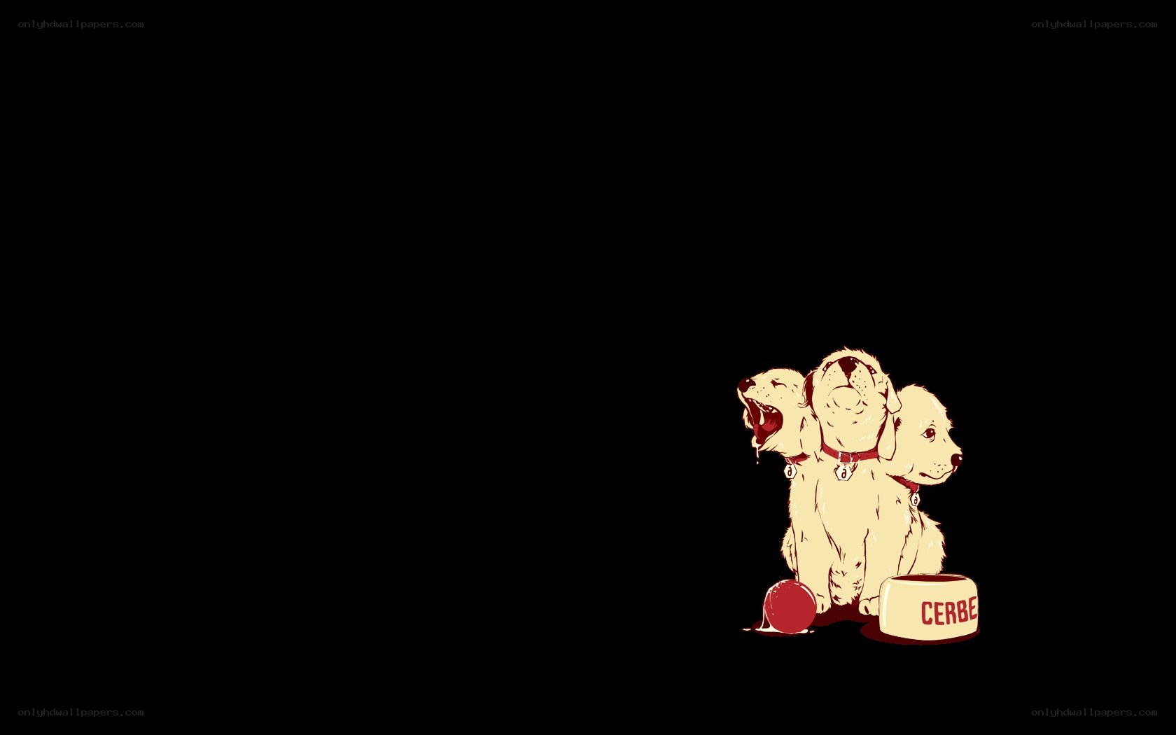 Three-headed puppy illustration