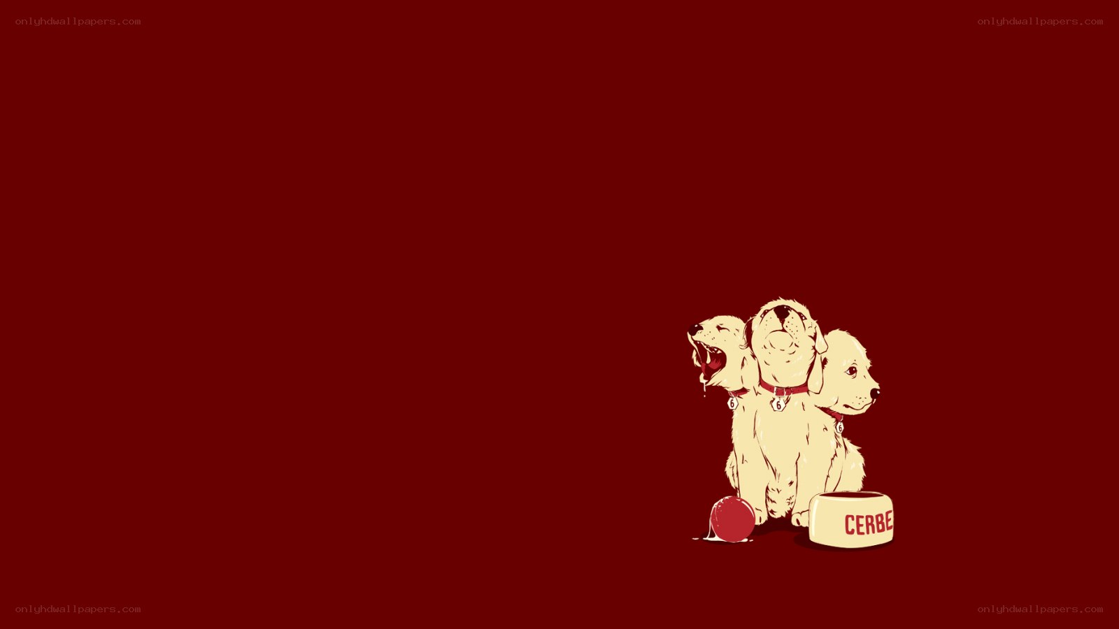 Three-headed puppy illustration