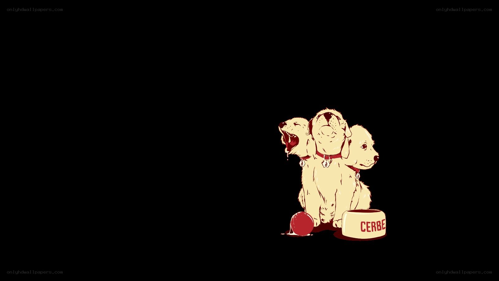 Three-headed puppy illustration