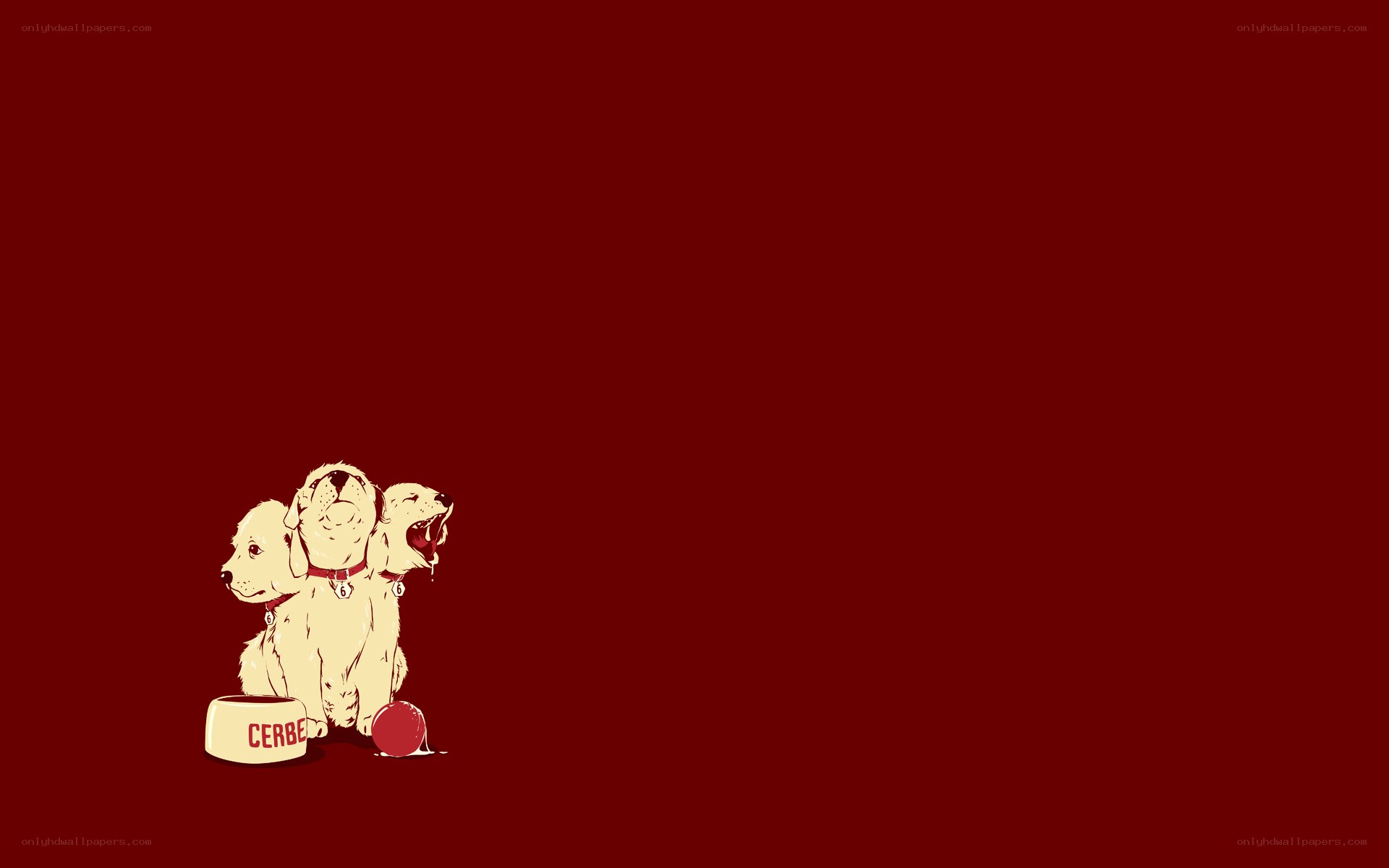 Three-headed puppy illustration