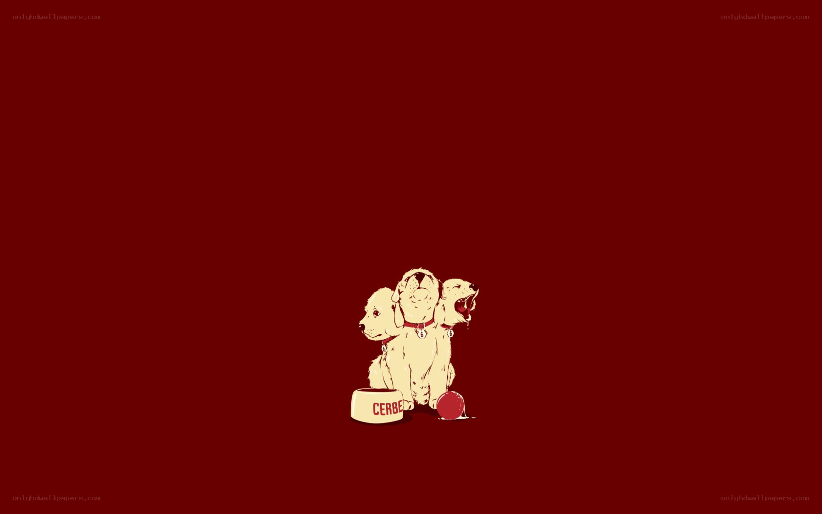 Three-headed puppy illustration