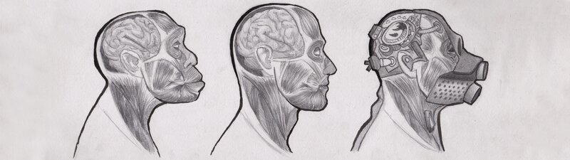 Three Heads in Profile