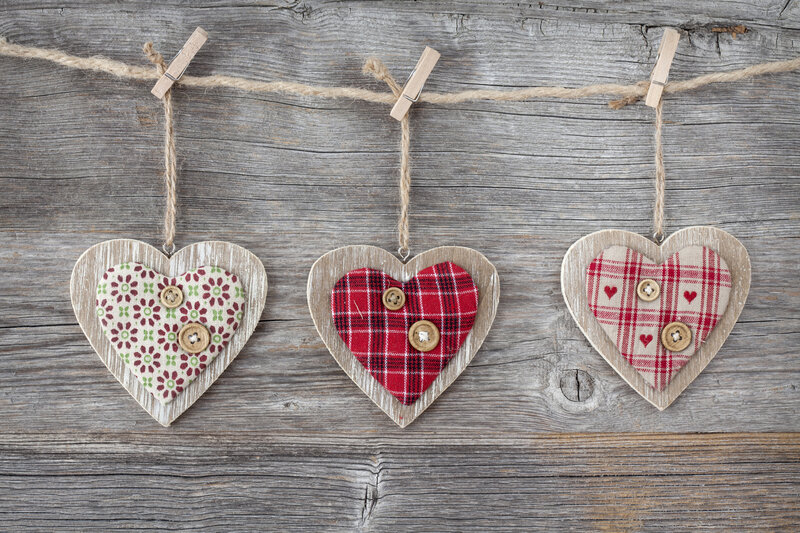 Three Heart Ornaments — Brown