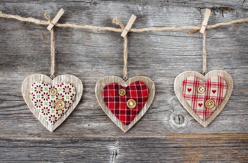 Three Heart Ornaments