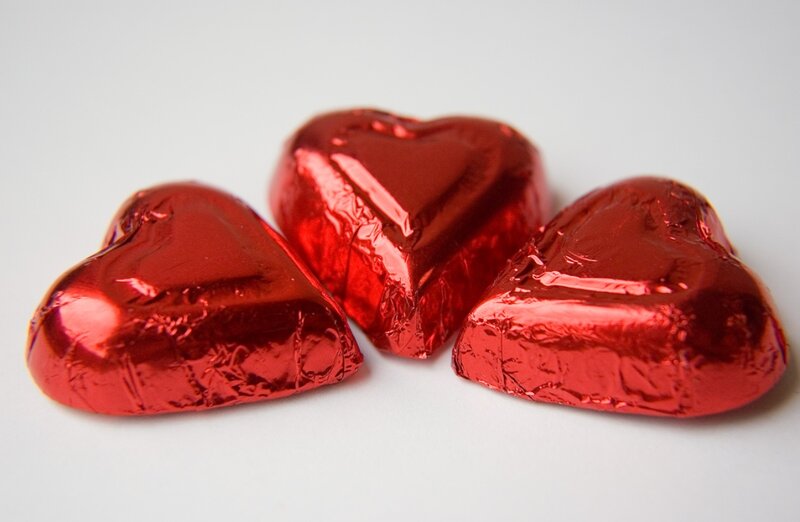Three Heart-shaped Chocolates