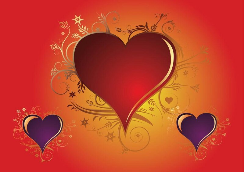 Three Hearts with Floral Design