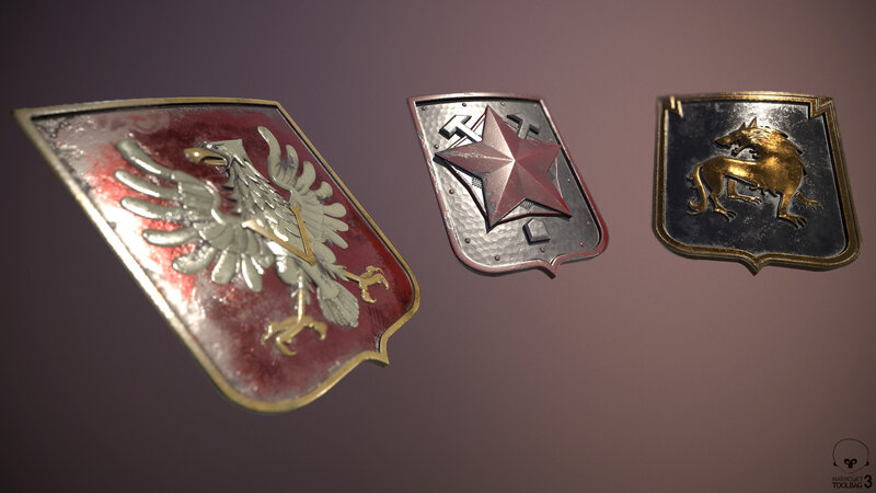 Three Heraldic Shields