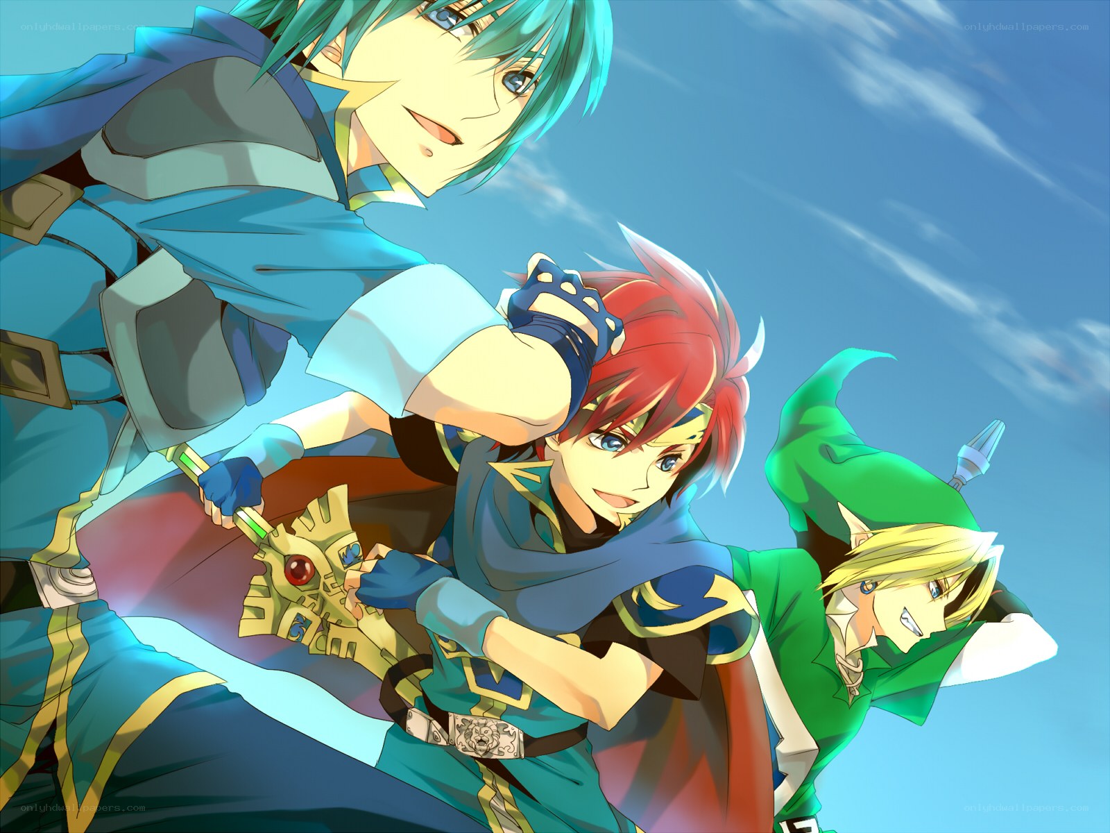 Three heroes in action