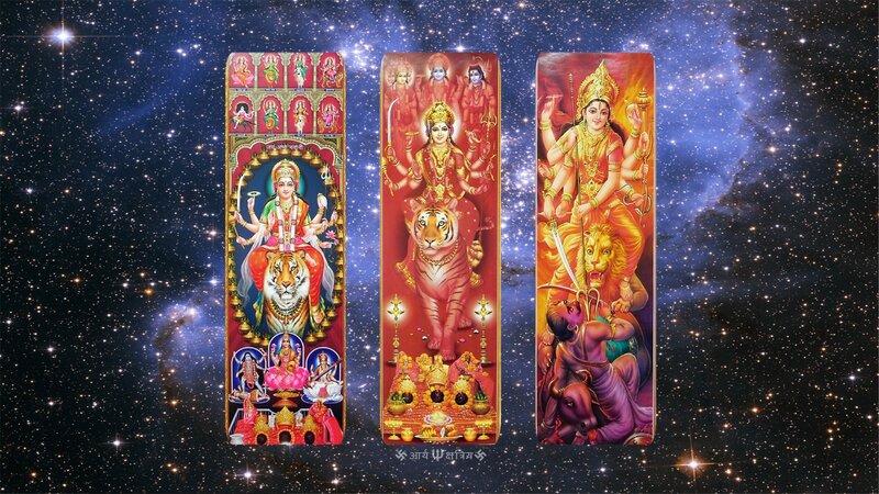Three Hindu Deity Paintings