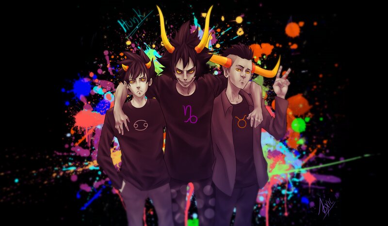Three Horned Characters