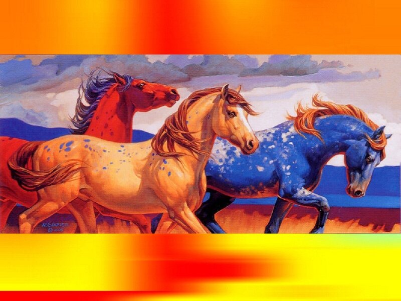 Three Horses Running