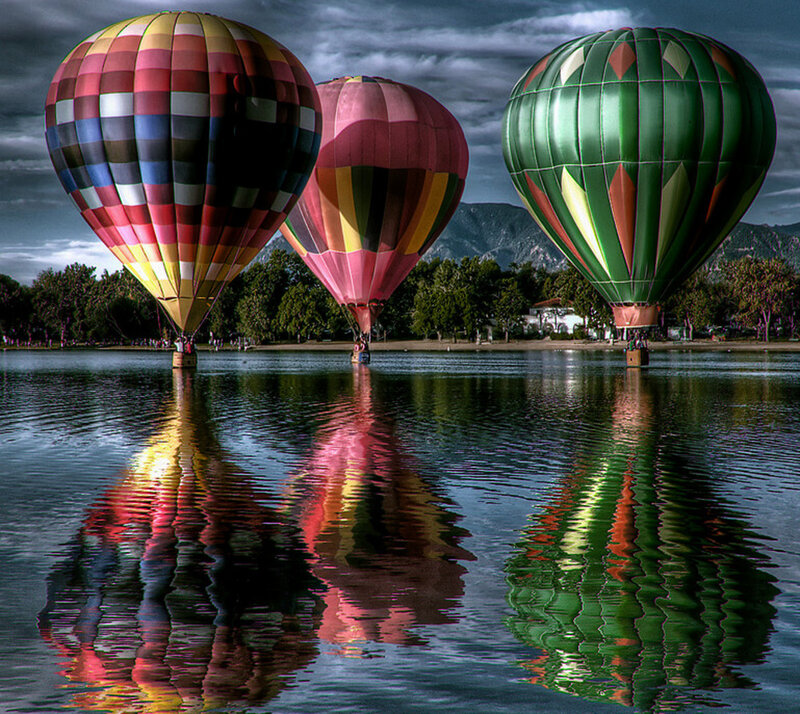 Three Hot Air Balloons