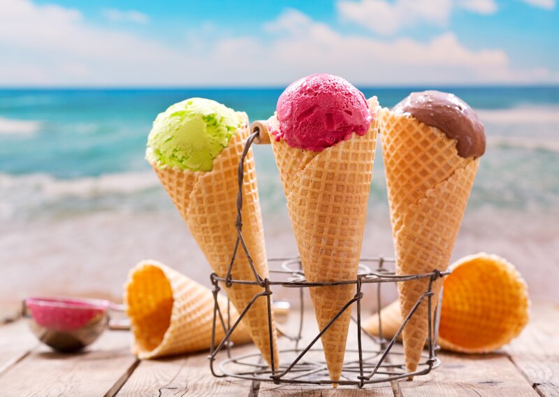 Three Ice Cream Cones — Blue