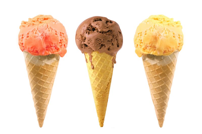 Three Ice Cream Cones — Brown