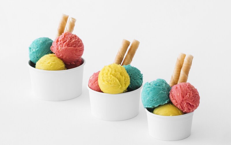 Three Ice Cream Cups