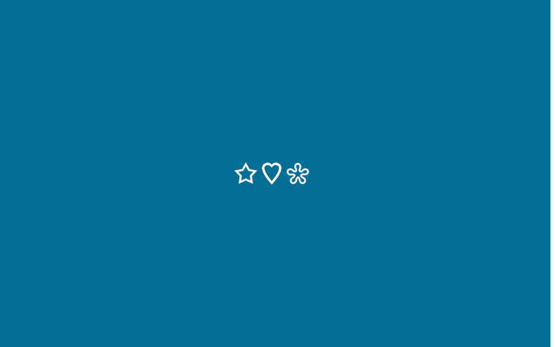 Three Icons on Blue