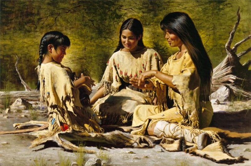 Three Indigenous Women — Brown
