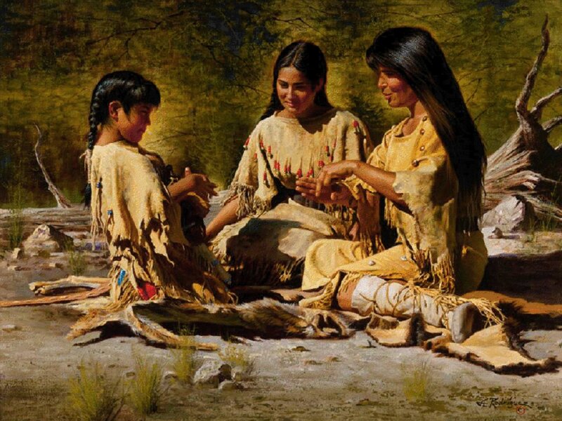 Three Indigenous Women — Yellow