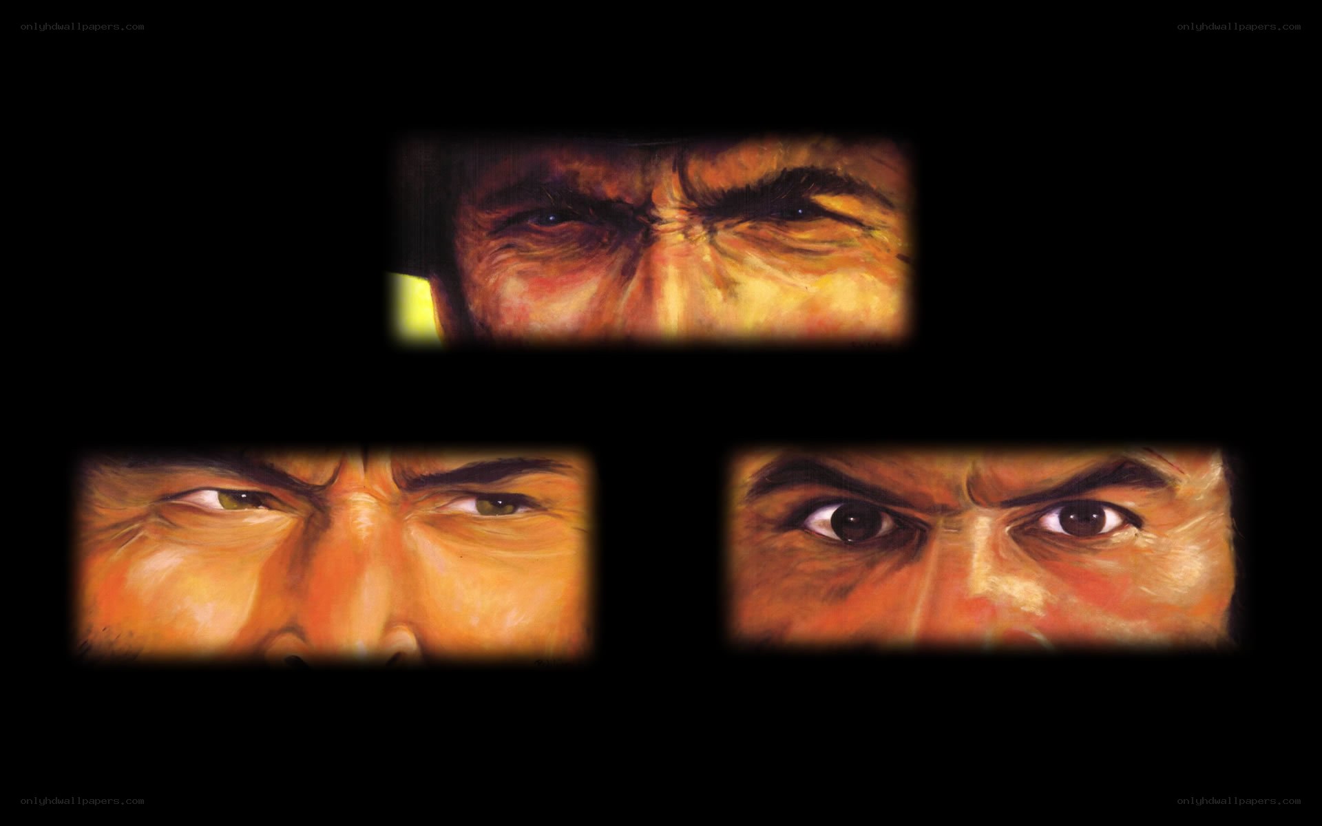 Three intense facial expressions