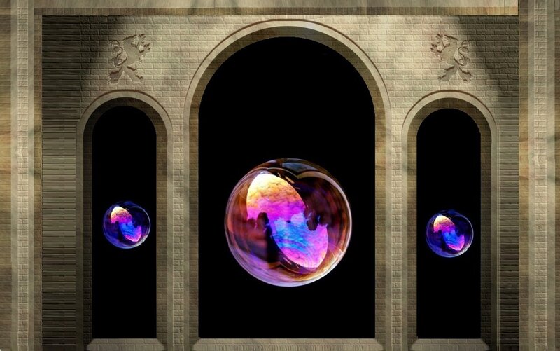 Three Iridescent Bubbles