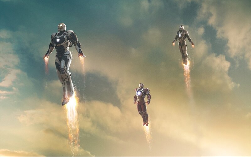 Three Iron Man Suits — Gray