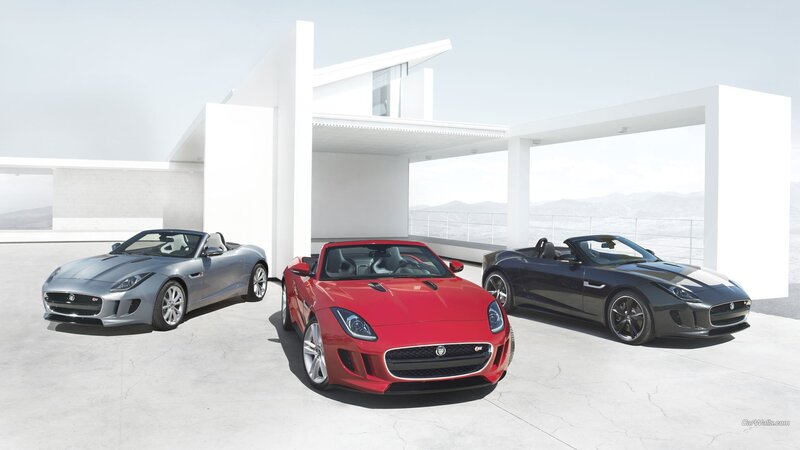 Three Jaguar Convertibles — Red