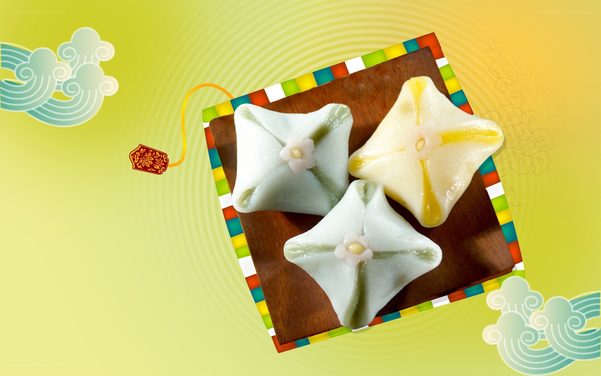 Three Japanese sweets on a plate