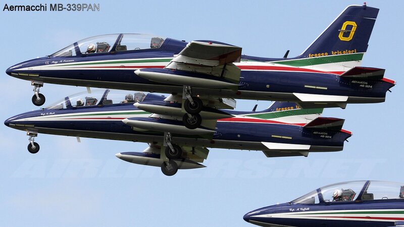 Three Jet Aircraft in Formation — Blue, Dynamic