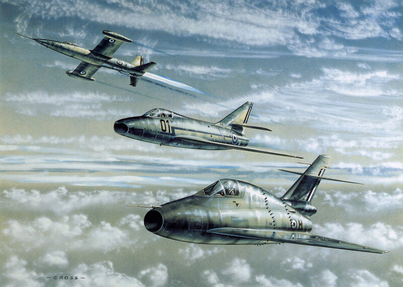 Three Jet Fighters — Gray